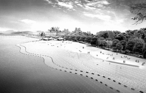 橘子洲尾沙滩公园效果图。