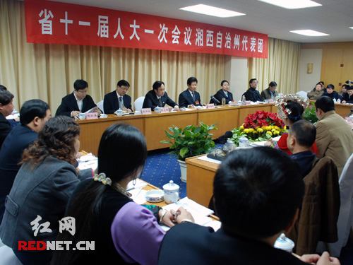 张春贤参加长沙、怀化、湘西、永州代表团讨论