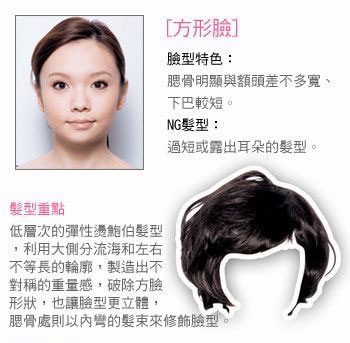 方形脸变发重点:+发型重点:低层次的bob头