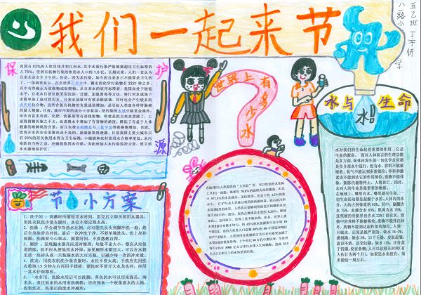 长沙小学生支持节水活动 纷纷自制手抄报