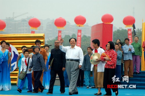 毛泽东特型演员的出场拉开了开幕式文艺表演的序幕