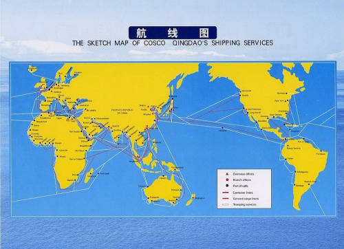 图文:青岛远洋运输公司航线图