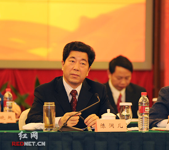 省委常委,长沙市委书记陈润儿认真倾听与会代表的建议.