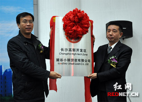 长沙高新区麓谷小额贷款有限公司正式挂牌成立。