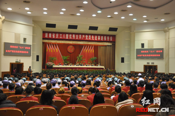 湖南举行庆三八暨优秀女共产党员先进事迹报告