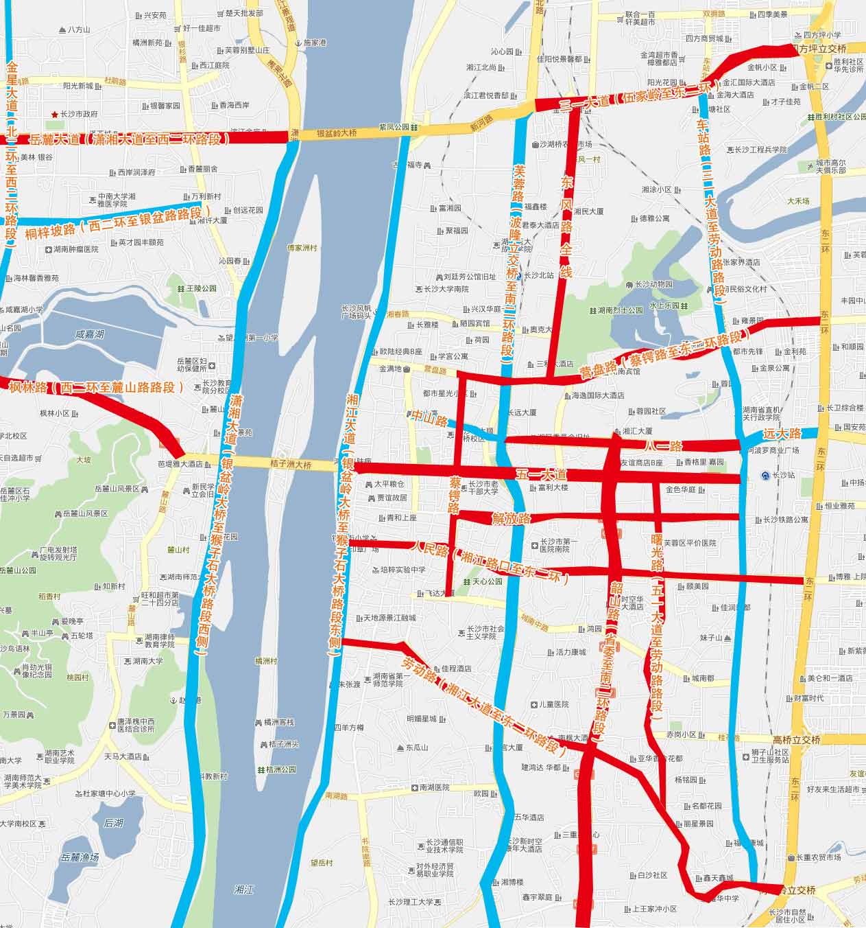 长沙禁停第三波 21日起城区新增8条禁停道路(图)_湖南