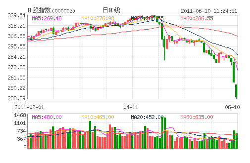 上证B指暴跌7.9% 两市B股全线收跌