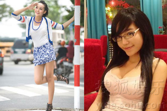 与越南第一混血美女小逸(右)对比照