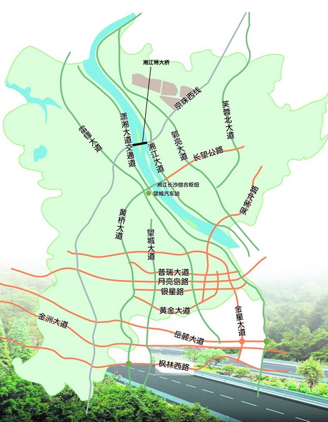 望城区三年内将新增两座过江通道(图)