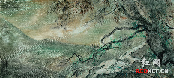 李奇安创作的布面油画《花影NO.73》。