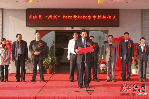 炎陵县为36家新建两新组织党组织集中授牌