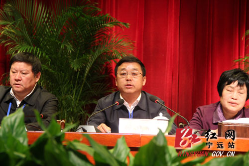 宁远县委副书记,县长刘卫华在会上作重要讲话