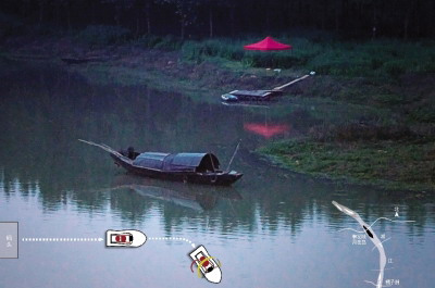 ���գ���ɳ�����������⴬���������һ�ˣ�ֻʣ��Ҷ������ˮ����ͣ����