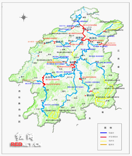 湘江流域水功能区划图