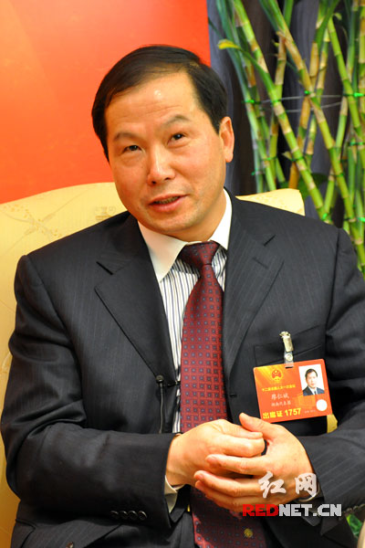 第十二届全国人大代表、中国电信湖南公司总经理廖仁斌。