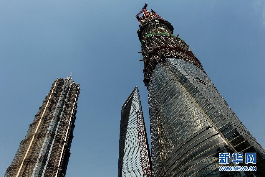 国内在建第一高楼上海中心突破500米(图)