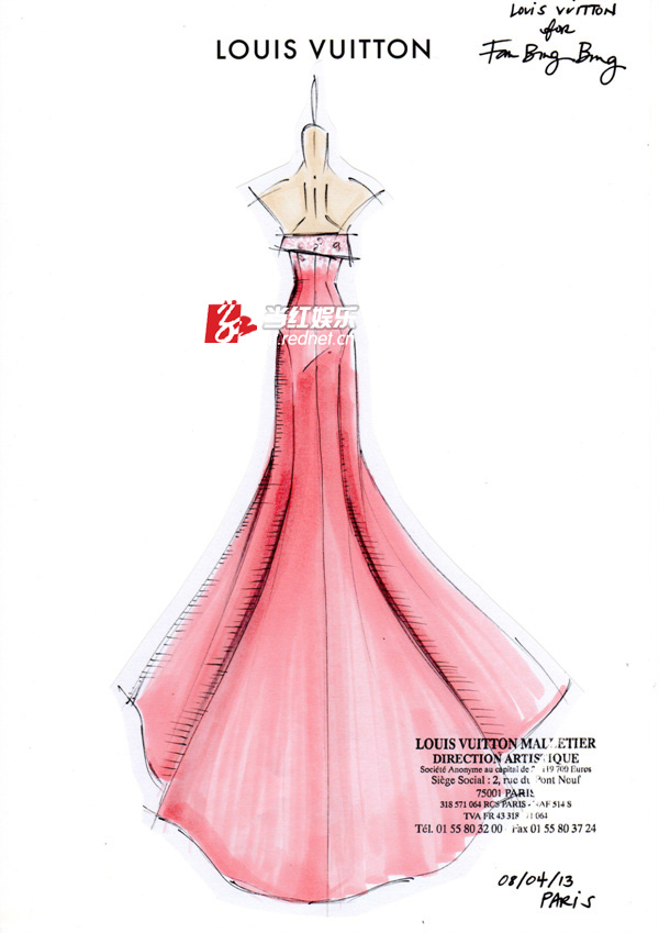 范冰冰礼服手稿