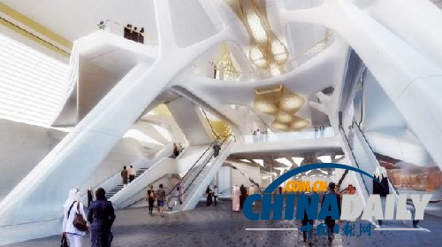 大理石通道镀金墙 沙特拟四年打造全球最豪华地铁