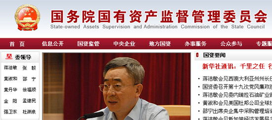 国资委官网截图