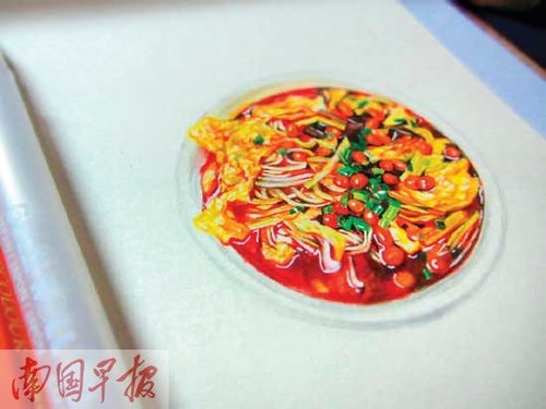 手绘“美食”太逼真 南宁妹乐静网络蹿红(组图)