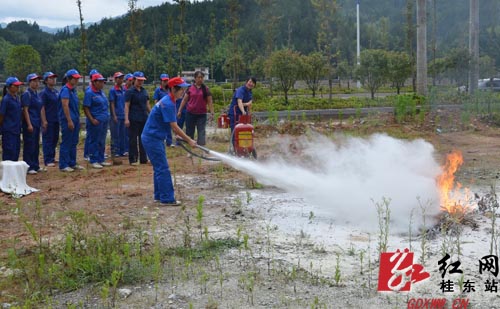 桂东:消防演练进加油站 提高应急救援能力