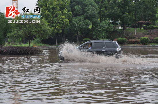 连日暴雨  张家界市城区积水现“看海”场景（组图）