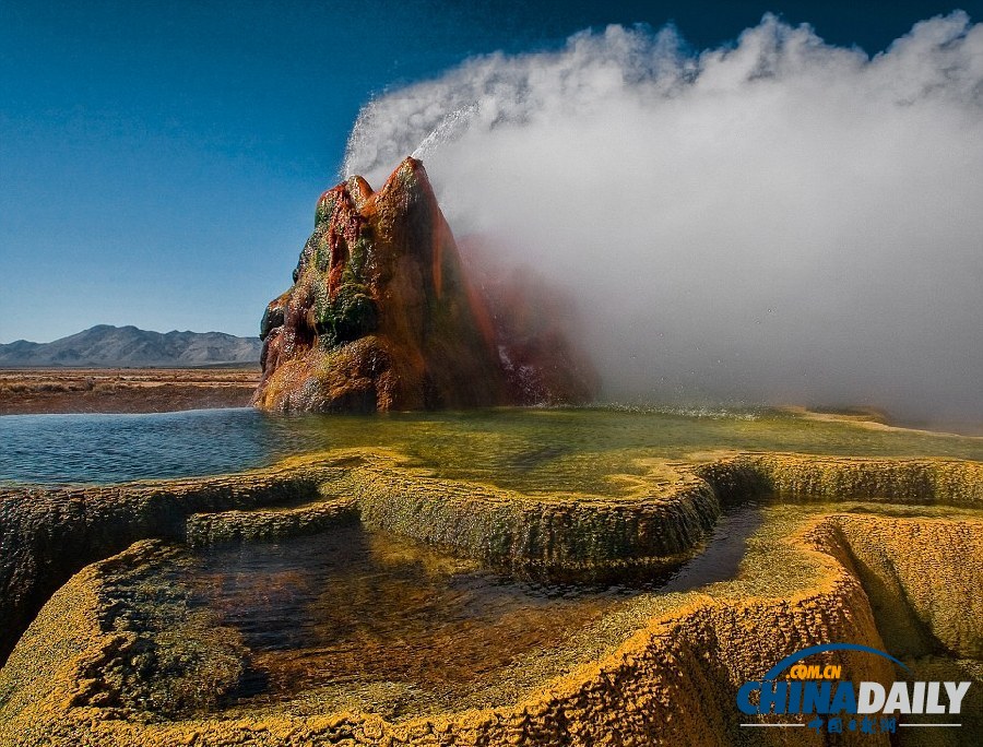 人间仙境:美国内华达沙漠绝美间歇泉(高清组图)