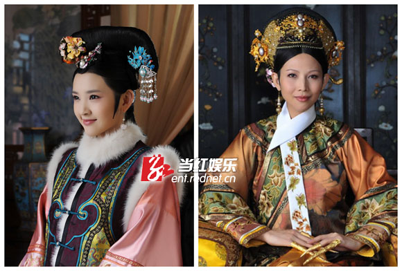 唐艺昕和蔡少芬在《甄嬛传》里的扮相