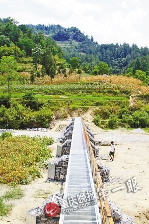 58名大学生为解村民过河难 7天搭起一座桥(图)