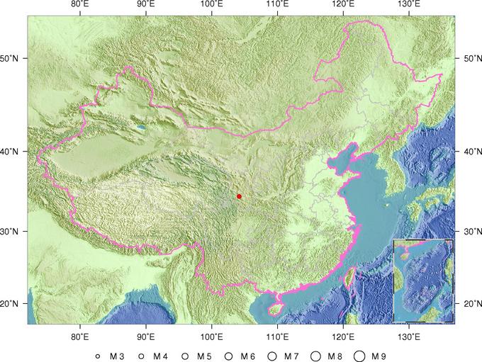 甘肃省定西市岷县、漳县交界发生3.7级地震