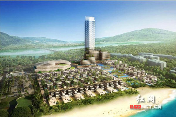 海南三亚财经国际论坛永久会址效果图。