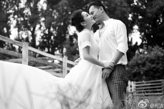 何洁赫子铭浪漫婚纱照