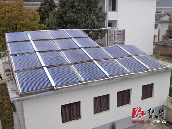 太阳能热水供应系统启用爱心温暖炎陵农村学子