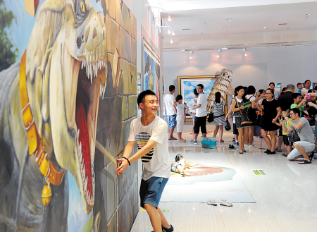 2013湖南3D魔幻艺术展 市民体验3D艺术的震