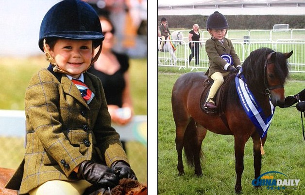 3岁男童越级挑战马术比赛 成英国最年轻骑师