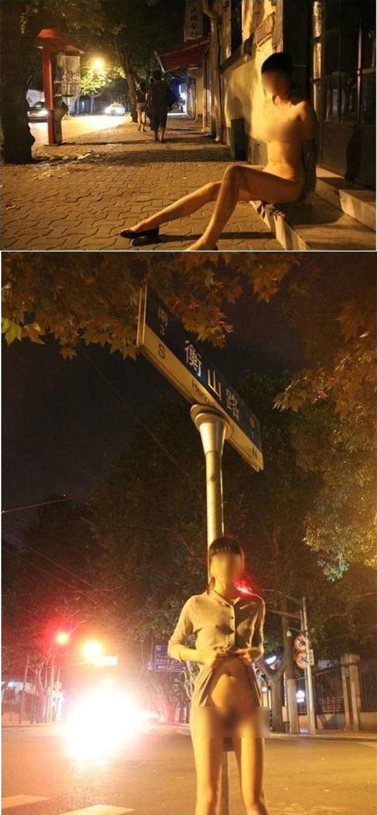 图为该名女子在上海衡山路所拍摄的图片src="http://images.rednet.cn/articleimage/2013/10/11/9730842.jpg"