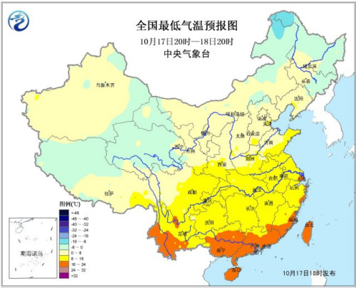 中国淮河以北地区将迎降温 青藏高原西南多阴雨
