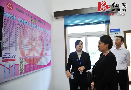 省妇联主席肖百灵深入岳塘区考察“妇女之家”建设工作
