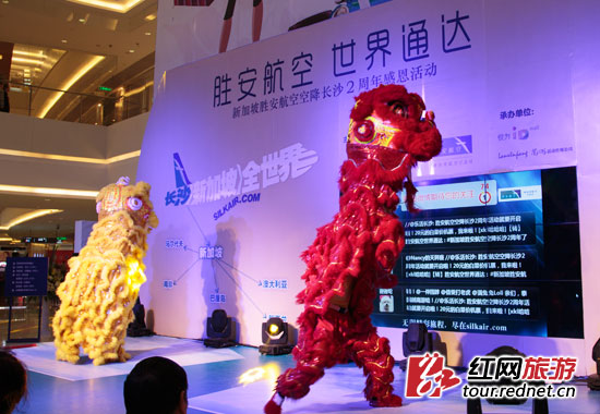 舞狮表演作为此次活动的开场表演。