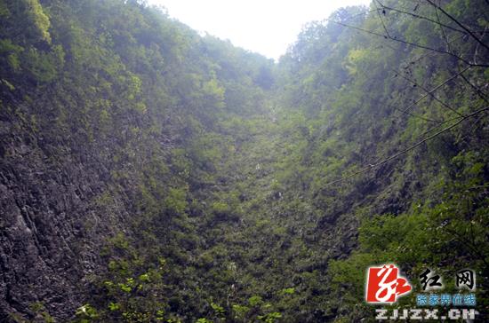 张家界大峡谷景区现罕见“圆桶绝壁” 地质专家称是“谜”