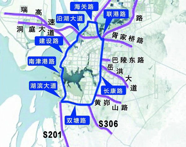 岳阳市:10年后中心城区路网将形成"一环十射"