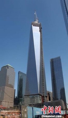 纽约世贸中心一号楼将成美国最高摩天楼（图）
