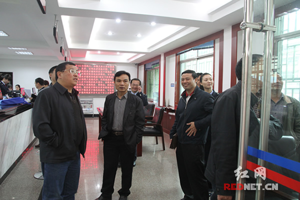 考察组查看办税大厅