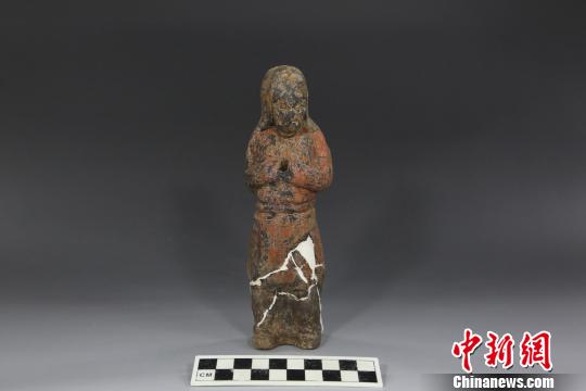 隋炀帝墓出土陶俑。　钟欣摄