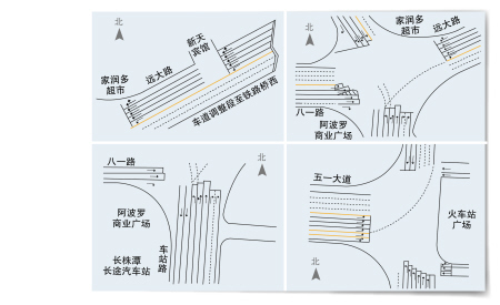 (2012/11/2 13:18:58) 长沙杜鹃路与金星路交叉口过往机动车需绕行