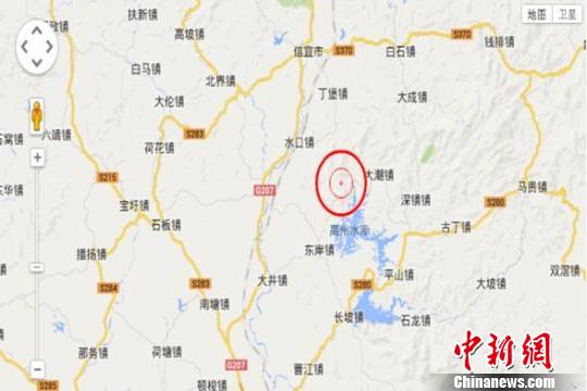 本次地震示意图 茂名市地震局 摄