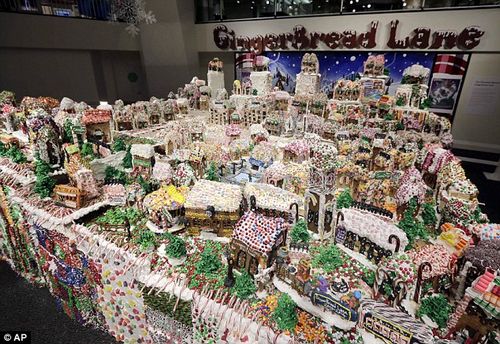 美国厨师制成世界最大姜饼村面积近28平米（图）