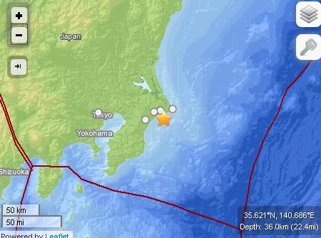 日本千叶附近海域发生5级地震东京震感强烈