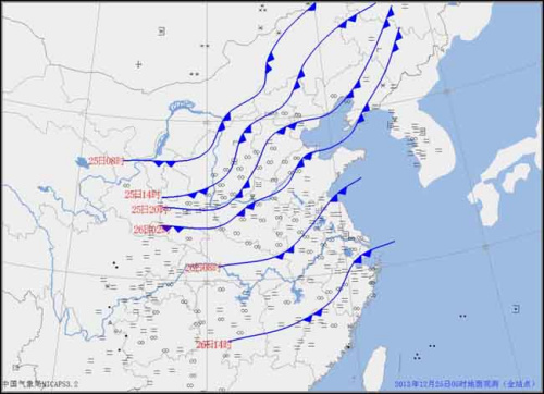 冷空气今日下午抵达中国 雾霾将自北向南消退
