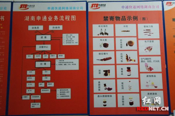 湖南申通快递禁寄物品示例公示。